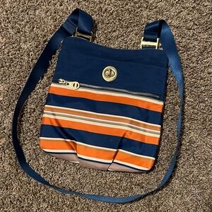 Bagallini Orange and Navy Blue Shoulder Bag